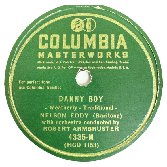 Nelson Eddy - Danny Boy / The Old Refrain - 4335-M Columbia 78rpm 10" Shellac - Picture 2 of 4